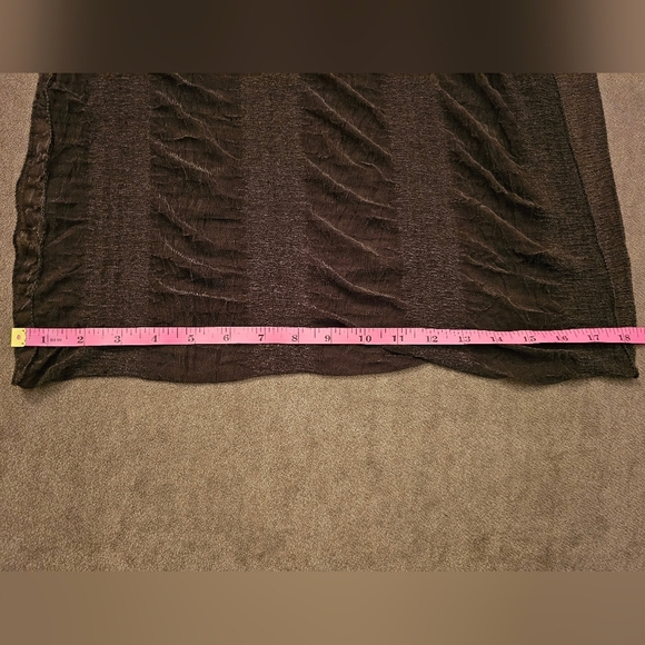 Lavello Crinkle Sheer Chocolate Brown Shimmer Scarf OS - Picture 7 of 7